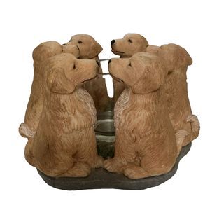 True Friends Golden‎ Retrievers Holding Paws Candle Holder Continental Creations